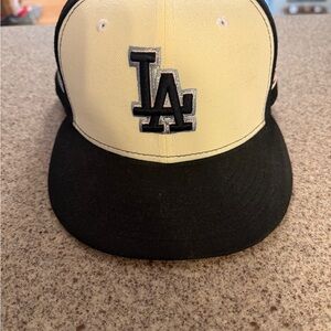 LA Logo Black and Cream Cap